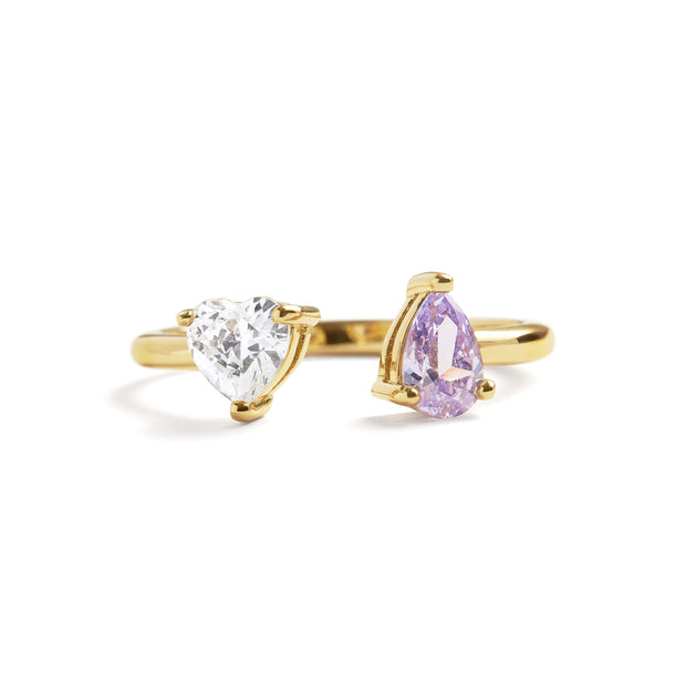 Toi Et Moi Heart Ring - Gold