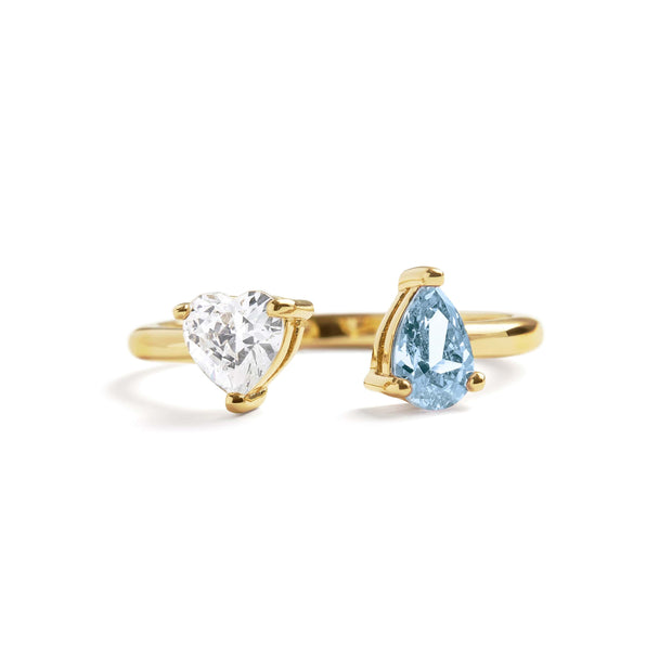 Toi Et Moi Heart Ring - Gold