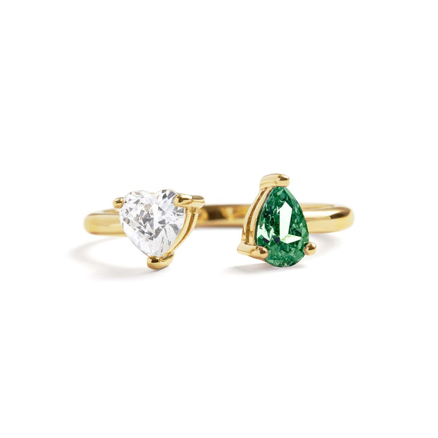 Toi Et Moi Heart Ring - Gold