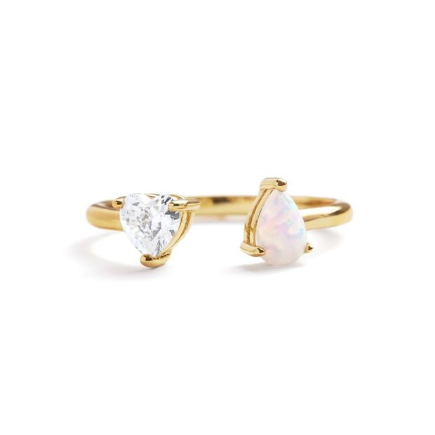 Toi Et Moi Heart Ring - Gold