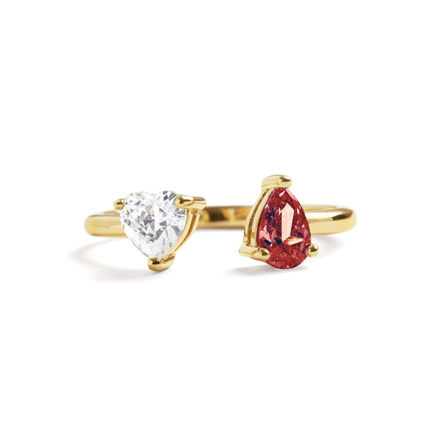 Toi Et Moi Heart Ring - Gold