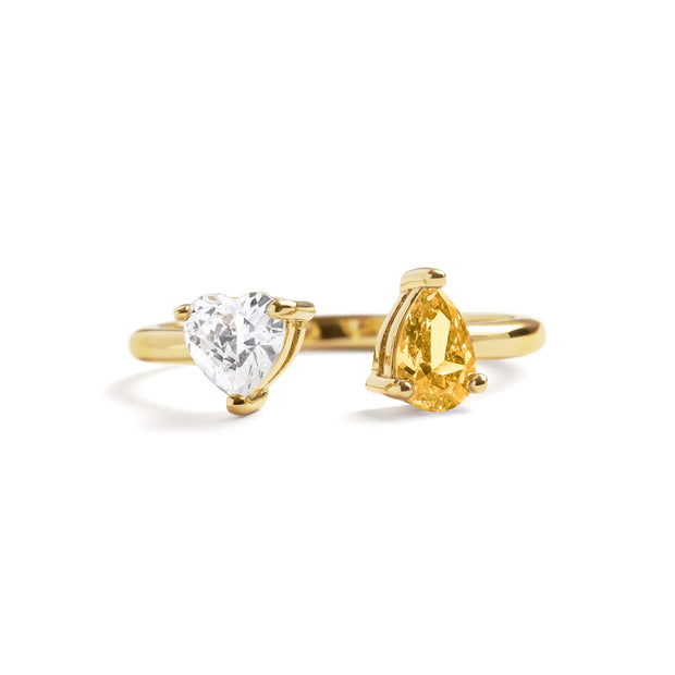Toi Et Moi Heart Ring - Gold