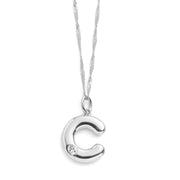 Bubble Letter Initial Necklace