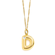 Bubble Letter Initial Necklace
