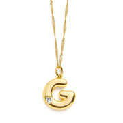 Bubble Letter Initial Necklace