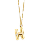 Bubble Letter Initial Necklace