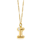 Bubble Letter Initial Necklace