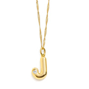 Bubble Letter Initial Necklace