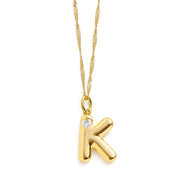 Bubble Letter Initial Necklace