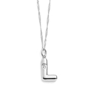 Bubble Letter Initial Necklace