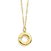 Bubble Letter Initial Necklace
