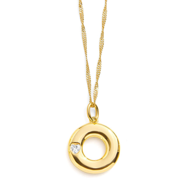 Bubble Letter Initial Necklace