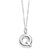 Bubble Letter Initial Necklace