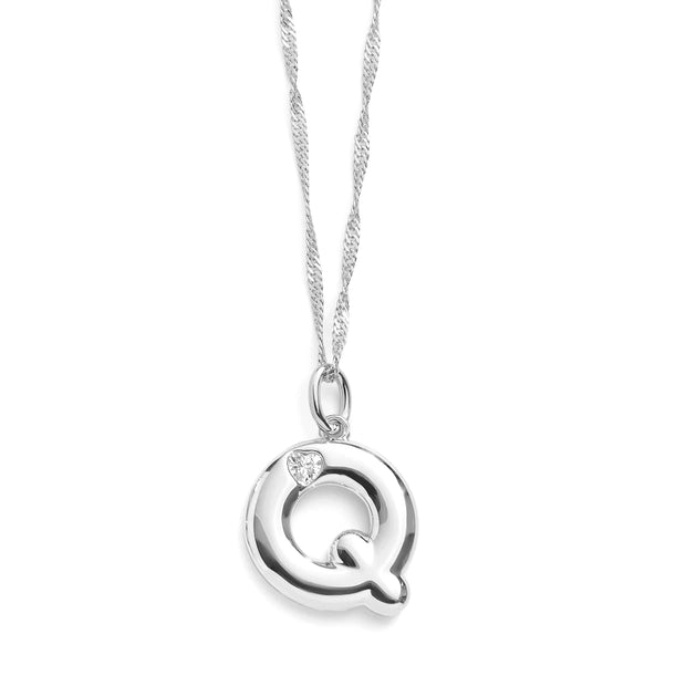 Bubble Letter Initial Necklace