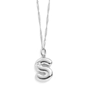 Bubble Letter Initial Necklace