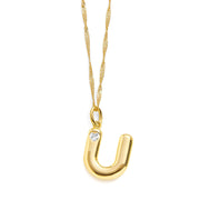 Bubble Letter Initial Necklace