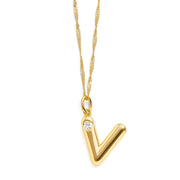 Bubble Letter Initial Necklace