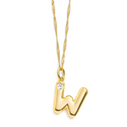Bubble Letter Initial Necklace