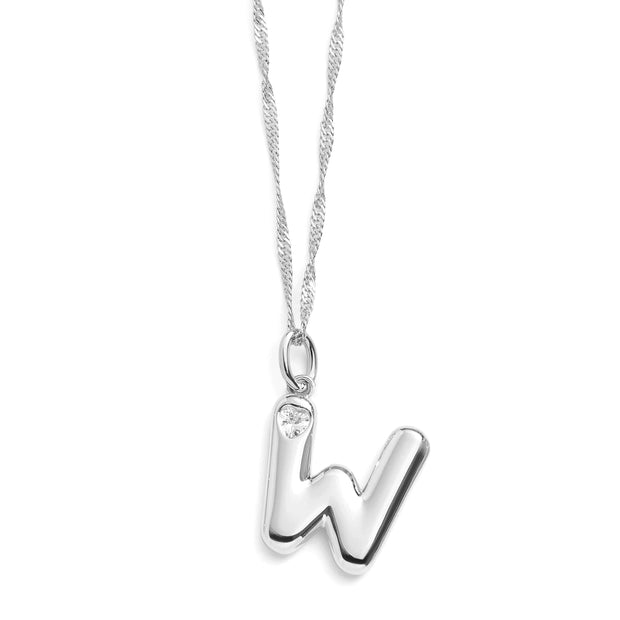 Bubble Letter Initial Necklace