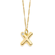 Bubble Letter Initial Necklace