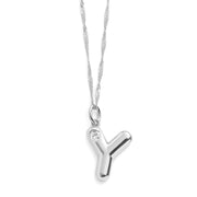 Bubble Letter Initial Necklace