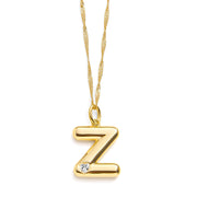 Bubble Letter Initial Necklace