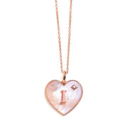 Heart Mother Of Pearl Initial Necklace