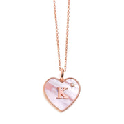 Heart Mother Of Pearl Initial Necklace