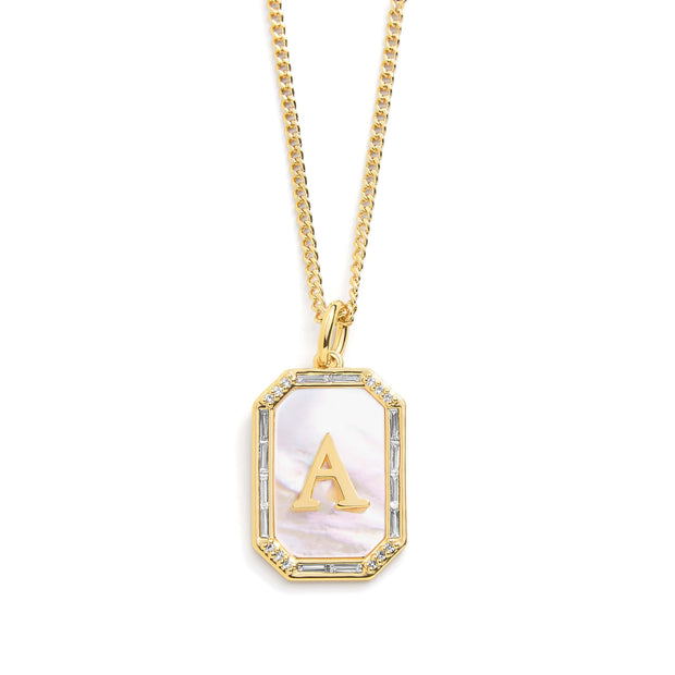 Mother Of Pearl Initial Necklace