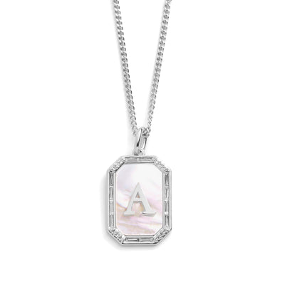 Mother Of Pearl Initial Necklace