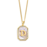 Mother Of Pearl Initial Necklace