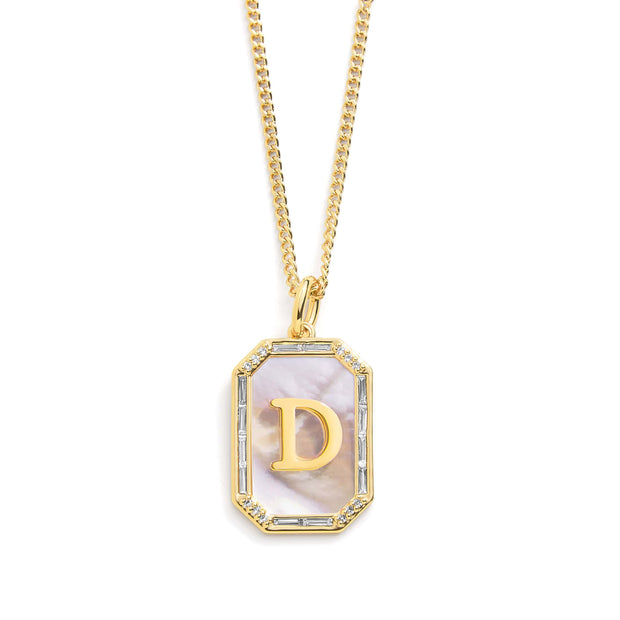 Mother Of Pearl Initial Necklace