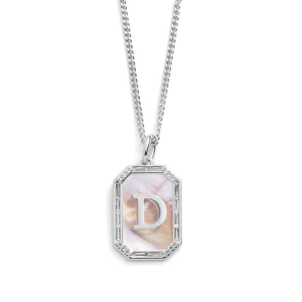 Mother Of Pearl Initial Necklace