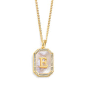 Mother Of Pearl Initial Necklace