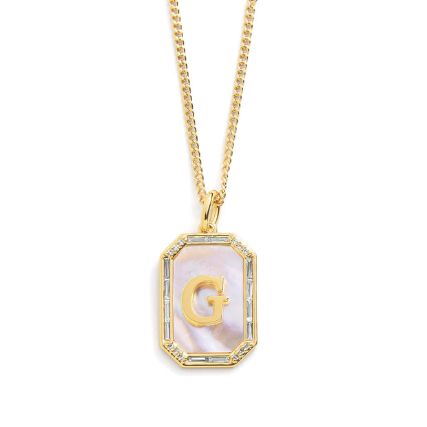 Mother Of Pearl Initial Necklace