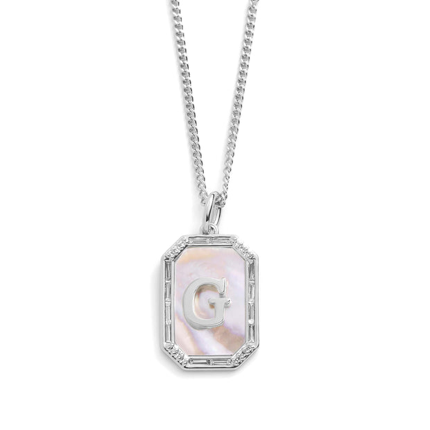 Mother Of Pearl Initial Necklace