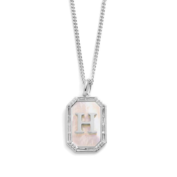 Mother Of Pearl Initial Necklace