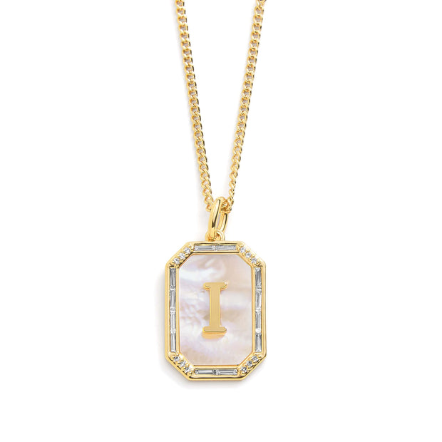 Mother Of Pearl Initial Necklace