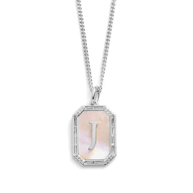 Mother Of Pearl Initial Necklace