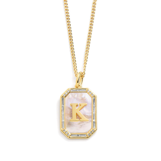 Mother Of Pearl Initial Necklace