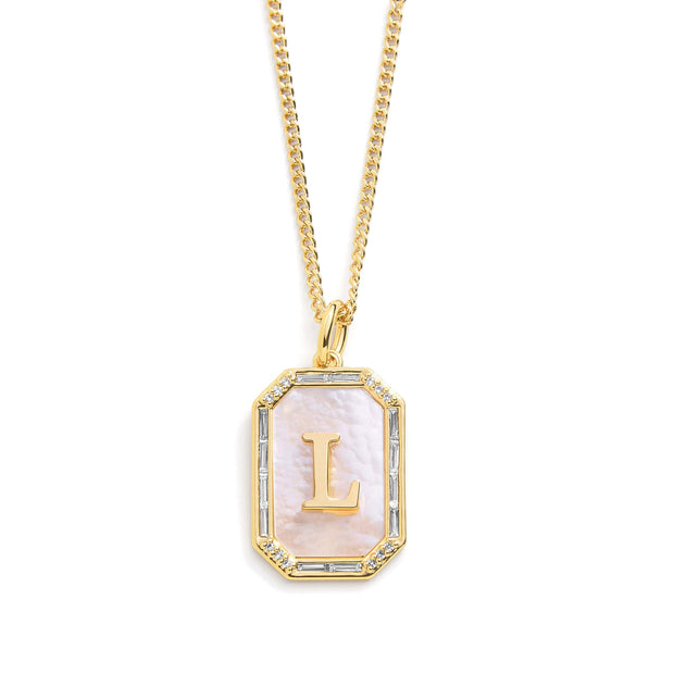 Mother Of Pearl Initial Necklace
