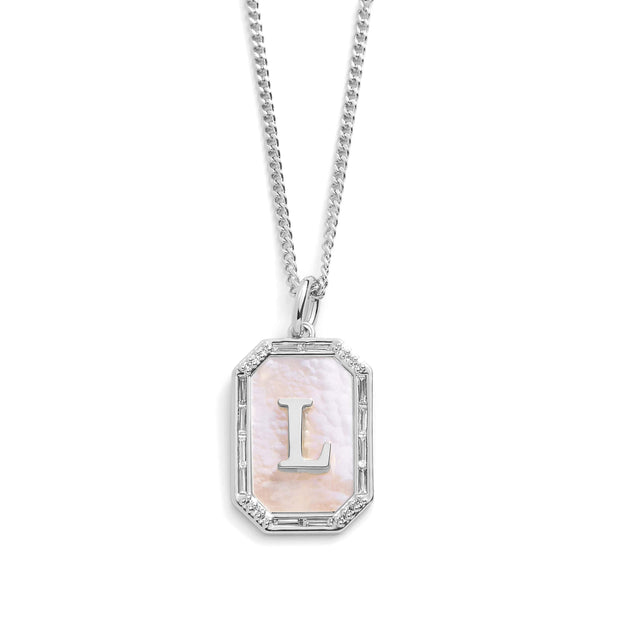 Mother Of Pearl Initial Necklace