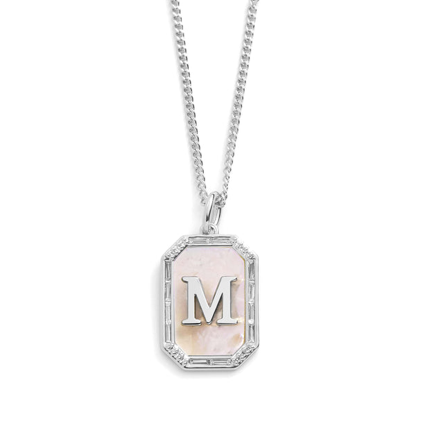 Mother Of Pearl Initial Necklace