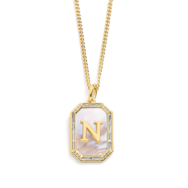 Mother Of Pearl Initial Necklace