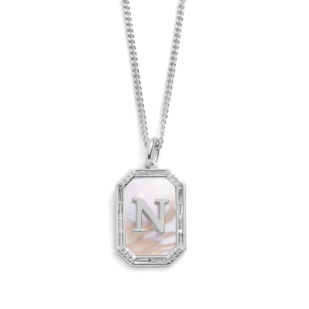 Mother Of Pearl Initial Necklace