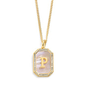 Mother Of Pearl Initial Necklace
