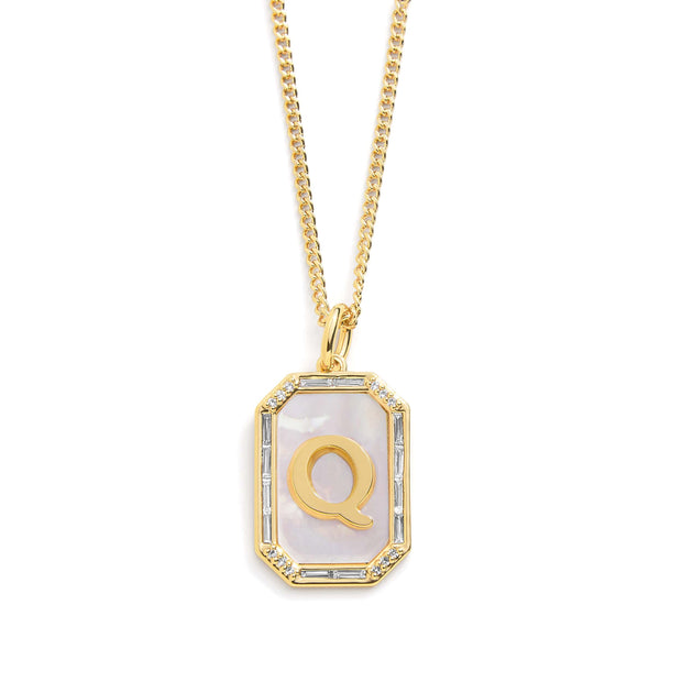 Mother Of Pearl Initial Necklace