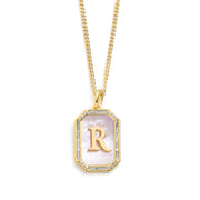 Mother Of Pearl Initial Necklace