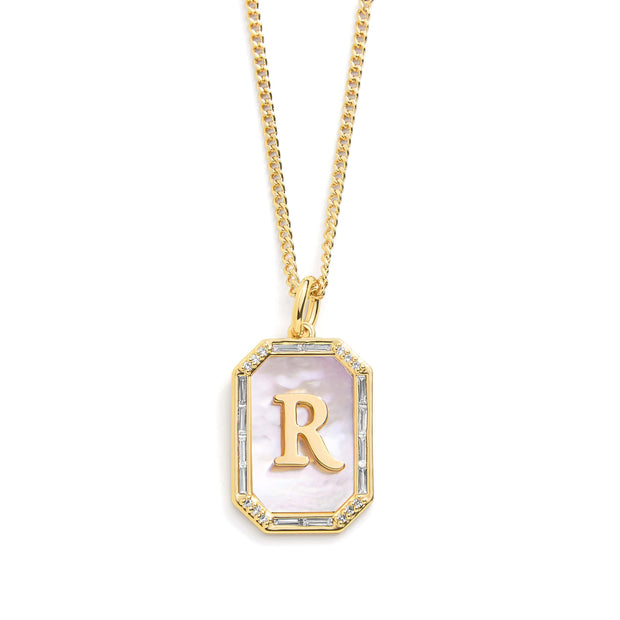 Mother Of Pearl Initial Necklace