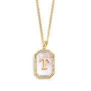 Mother Of Pearl Initial Necklace